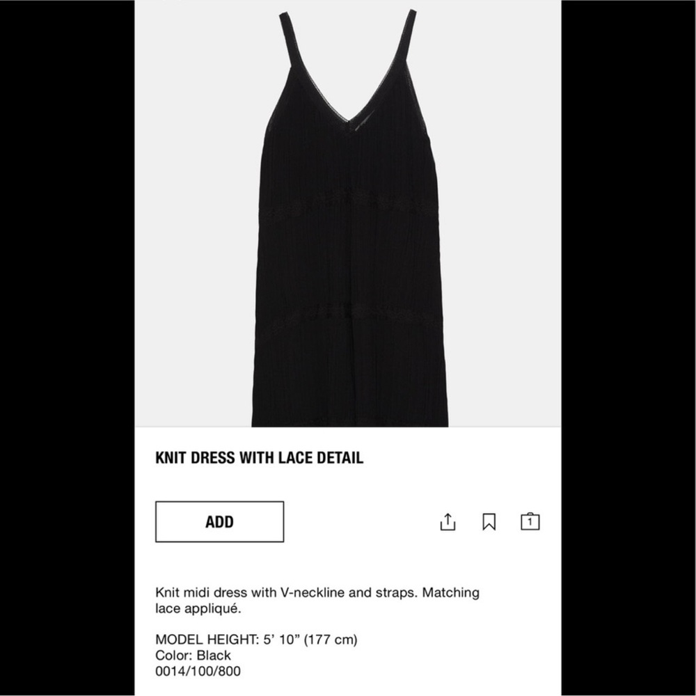 Zara Dresses | Zara Black Knit Maxi Dress With Lace Detail (new with tags!) - Picture 6 of 11